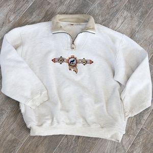 Cream Embroidered Women's Pullover Top